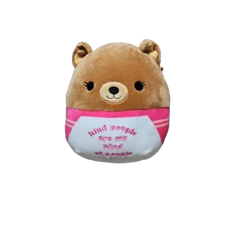 HILARY Kind People Are My Kind of People Squishmallows 8" Plush Brown White Pink